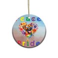 thumbnail image 1 of Peace Love Pride Rhodesian Ridgeback with Rainbow Sunglasses LGBT LGBTQ+ Ceramic Round Ornament Ridgebacks Dog Lover Gifts Home Tree Decor - 01004, 1 of 5