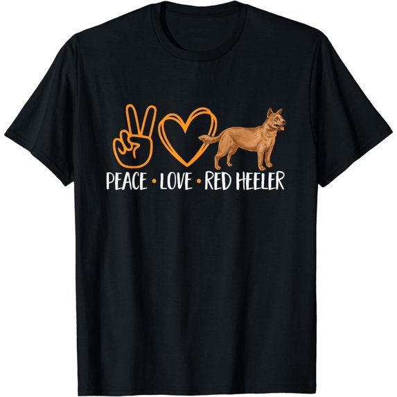 Peace Love Red Heeler Australian Cattle Dog T-Shirt