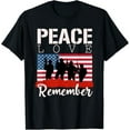Peace Love Remember Red Poppy Veteran Soldier Memorial Day TShirt
