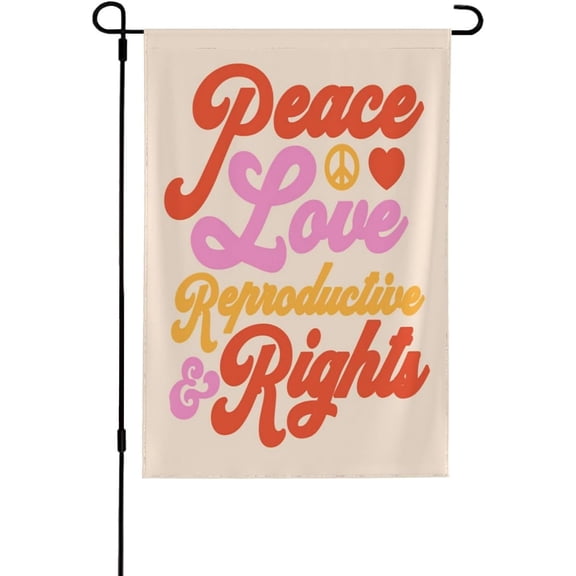 Peace Love Reproductive Rights Women'S Rights Uterus,Women'S March, Feminist Garden Flag 28"X40" Double Sided Outside Vertical Holiday Yard Décor Flags