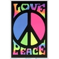 thumbnail image 1 of Peace & Love Retro Blacklight Poster - 23"x35", 1 of 2