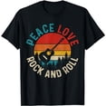thumbnail image 1 of Peace Love & Rock & Roll Guitar Player Guitarist Vintage T-Shirt, 1 of 5