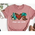 thumbnail image 1 of Peace Love Rodeo Shirt, Rodeo Tshirt, Cowgirl Rodeo Shirt, Leopard Rodeo Shirt Women, Rodeo Gifts For Her, Country Girl, Cowgirl Boots Shirt SWEATSHIRT All Size S-5XL, 1 of 5