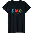 thumbnail image 1 of Peace, Love & Science T-Shirt Women Tops, 1 of 3