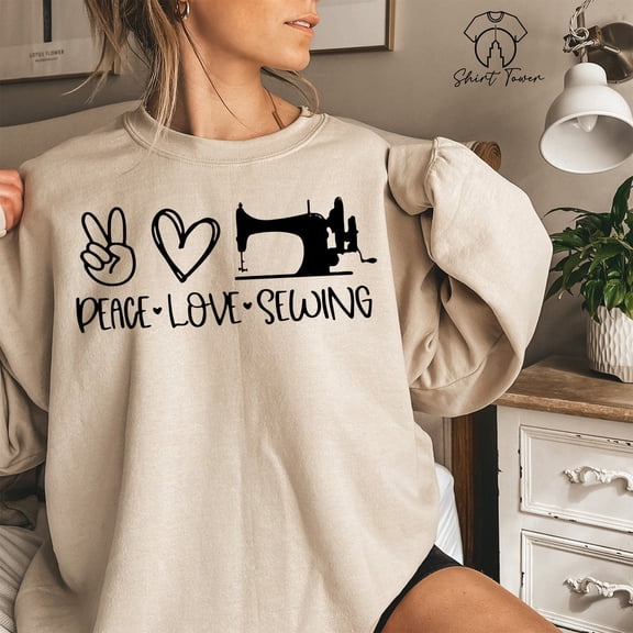 Peace Love Sewing Shirt,Sewing Machine Shirt,Sewer Gift,Sewing Mom Shirt,Sewing Lover Shirt,Knitting Shirt,Gift For Quilter Unisex S-5XL Hot Trending Shirt, Vintage Birthday Gift