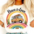 thumbnail image 1 of Peace Love Shirt, Retro Van Road Trip Tee, Hippie Flower Power T-Shirt, Vintage Rainbow Vibes Shirt, Positive Energy Graphic Tee, 1 of 5