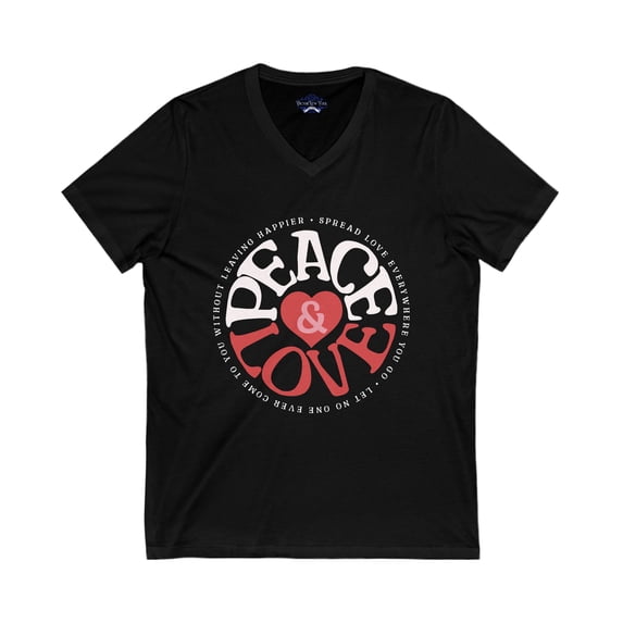 Peace & Love Short Sleeve V-Neck Tee