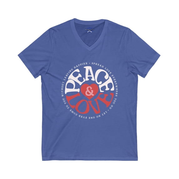 Peace & Love Short Sleeve V-Neck Tee