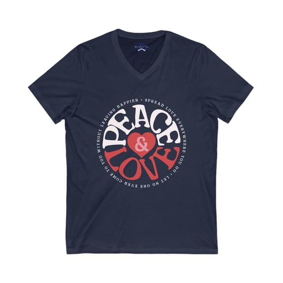 Peace & Love Short Sleeve V-Neck Tee