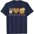 thumbnail image 1 of Peace Love Sloth Hand Sign Heart Lovers Unisex T-Shirt for Men Women Kids Toddler,Navy Color,Size 2T, 1 of 5