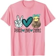 thumbnail image 1 of Peace Love Sloths Funny Sloth Gift Hippie Peace Unisex T-Shirt for Men Women Kids Toddler,Light Pink Color,Size XL, 1 of 5