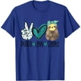 thumbnail image 1 of Peace Love Sloths Funny Sloth Gift Hippie Peace Unisex T-Shirt for Men Women Kids Toddler,Royal Blue Color,Size 3XL, 1 of 5