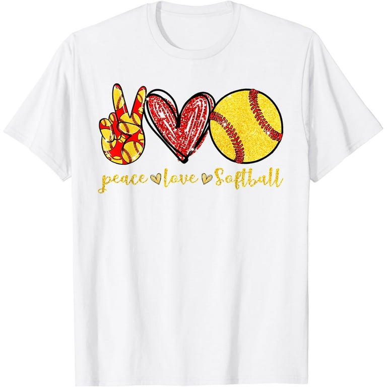 Peace Love Softball Cute Softball Lovers Gifts T-Shirt Peace Love Softball Cute Softball Lovers Gifts T-Shirt