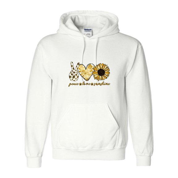 Peace Love Sunshine Hippie Summer Vacation Retro Graphic Print Hoodie, for men & women, up to size 5XL