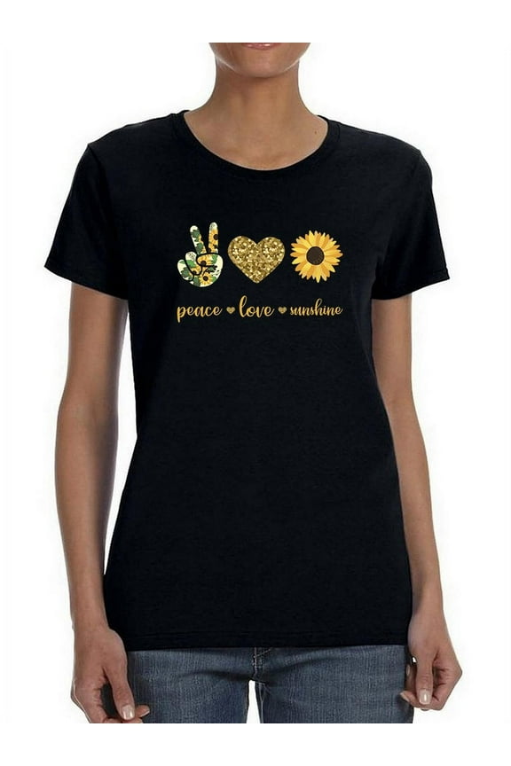 Peace, Love, Sunshine Women T-Shirt, Female XX-Large