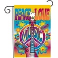 thumbnail image 1 of Peace Love Symbol Guitar Dove Music and Art Fair Garden Yard Flag 12"x 18" Double Sided Polyester Welcome House Flag Banners for Patio Lawn Outdoor Home Decor, 1 of 5