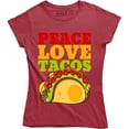 thumbnail image 1 of Peace Love Tacos - Food Humor Mexican Taco Lovers Women's Gift T-Shirt, 1 of 4