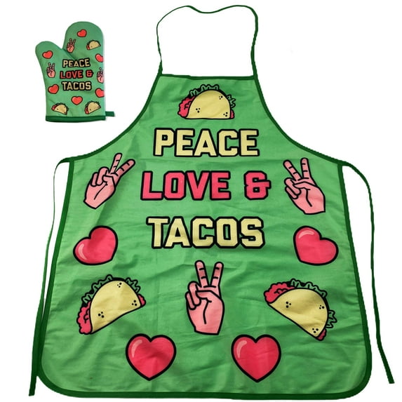 Peace Love Tacos Funny Graphic Novelty Kitchen Accessories