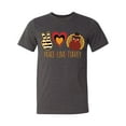 thumbnail image 1 of Peace Love Turkey Unisex Short Sleeve T-shirt-Dark Heather Grey-Small, 1 of 4