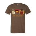 thumbnail image 1 of Peace Love Turkey Unisex Short Sleeve T-shirt-Heather Brown-X-Large, 1 of 4