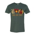 thumbnail image 1 of Peace Love Turkey Unisex Short Sleeve T-shirt-Heather Forest-Small, 1 of 4