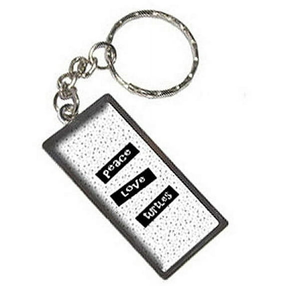 Peace Love Turtles Keychain Key Chain Ring