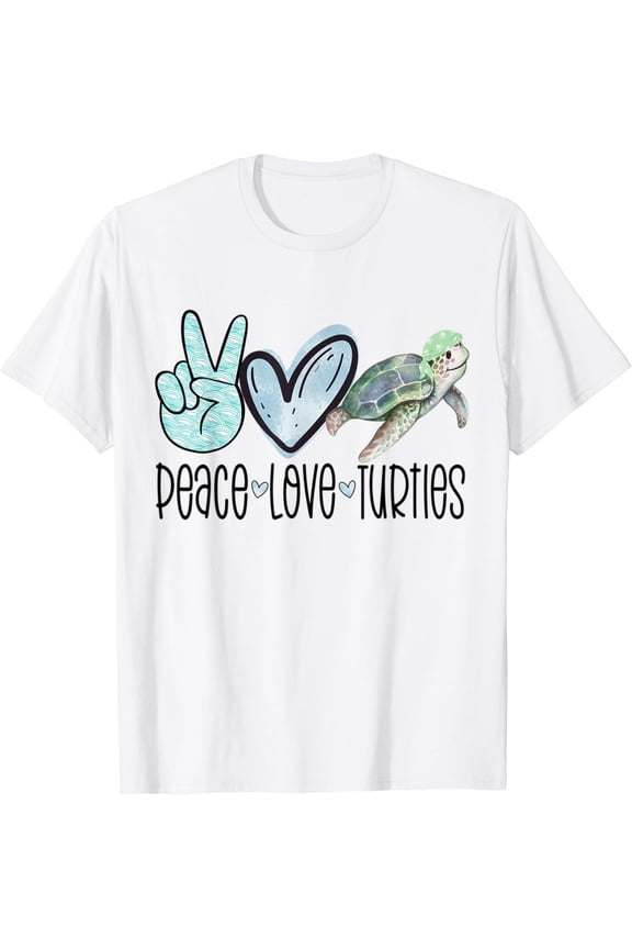 Peace Love Turtles Turtle Lover Ocean Life Biologist T-Shirt