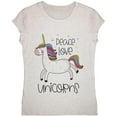 thumbnail image 1 of Peace Love Unicorns Youth Girls T Shirt Birthday Cake YSM, 1 of 2