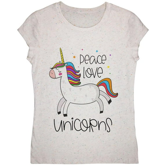 Peace Love Unicorns Youth Girls T Shirt Birthday Cake YSM
