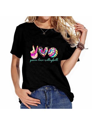 Just Love Loop Terry Tie Dye T-shirt for Women (Tie Dye Aqua Lilac White,  Small) 