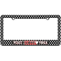 Peace Love Yoga License Plate Tag Frame, Multiple Colors