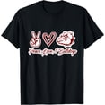 thumbnail image 1 of Peace Love and Bulldogs Softstyle Unisex T-Shirt,Black Color,Size 3T, 1 of 5
