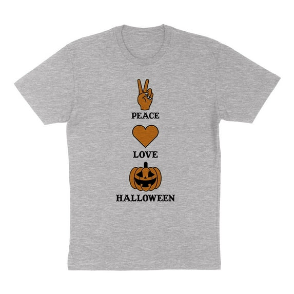 Peace Love and Halloween Shirt Unisex 2X-Large Grey