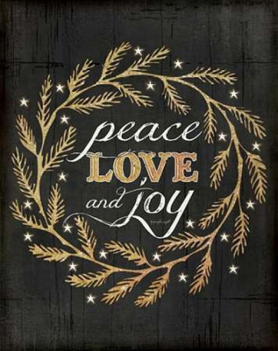 Peace Love and Joy Canvas Art - Jennifer Pugh (22 x 28)