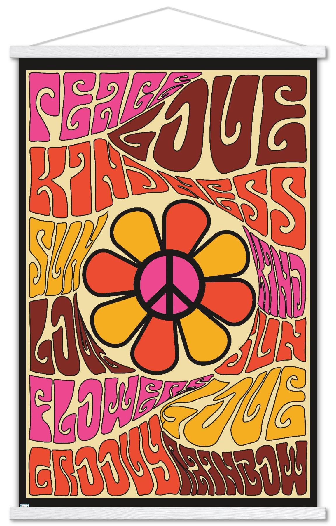Giant Coloring Poster - Hippie, Peace & Love | 30 x 68.9