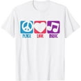 thumbnail image 1 of Peace Love and Music Shirt Musician Gift Band Choir Teacher T-Shirt, 1 of 3