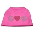 thumbnail image 1 of Pet Dog and Cat Shirt Rhinestone, "Peace Love  Paw", 1 of 9