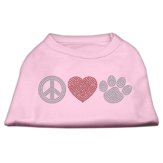 Pet Dog and Cat Shirt Rhinestone, "Peace Love Paw"