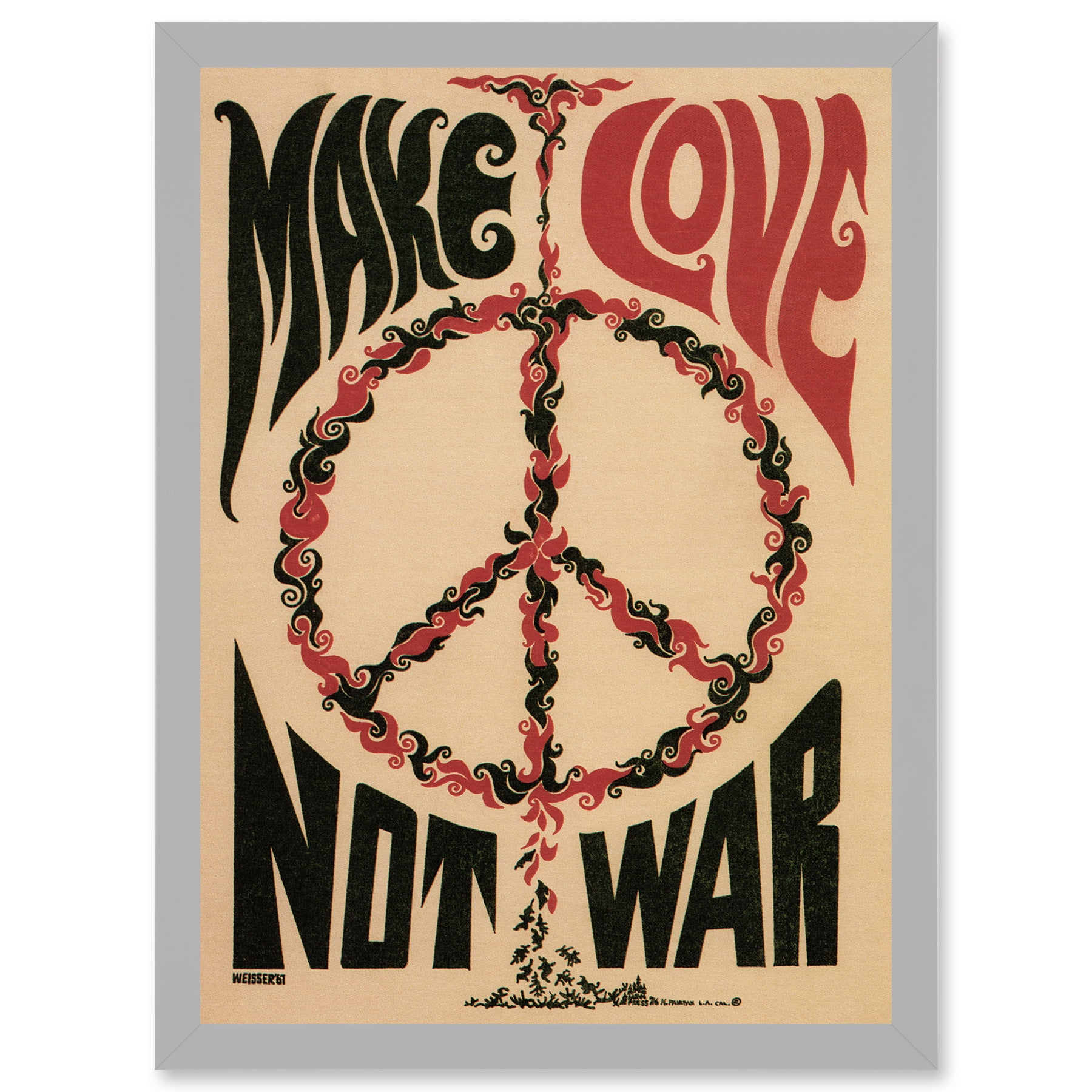 Peace-Aufkleber „Make Love Not War“ – 19x40 Cm, Wetterfest, Selbstklebend
