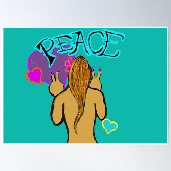 Peace Man, Turn Around Poster Wall Art, Modern Wall Decor, 16x24 UNFRAMED