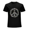 thumbnail image 1 of Peace Men’s T-Shirt 100% Cotton Casual Short Sleeve Tops Gift Tee Black 5XL, 1 of 5