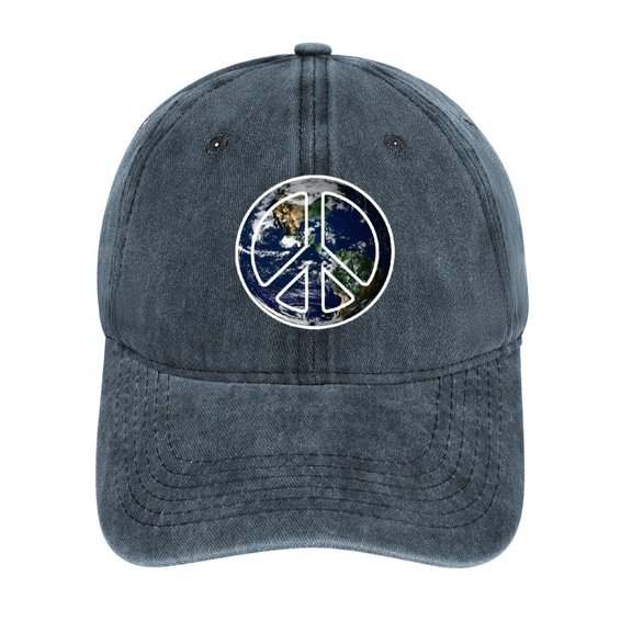 Peace Navy Baseball Cap for Men Women, Adjustable Snapback Hats Cotton Hat