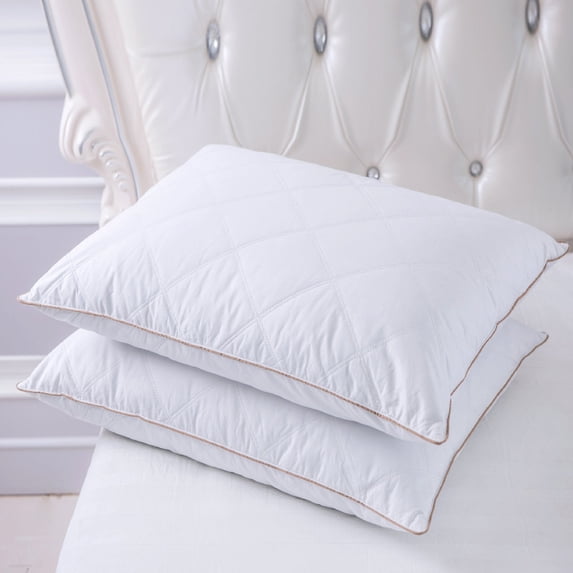 Peace Nest 10% Goose Down Feather Bed Pillow, Queen, Set of 2