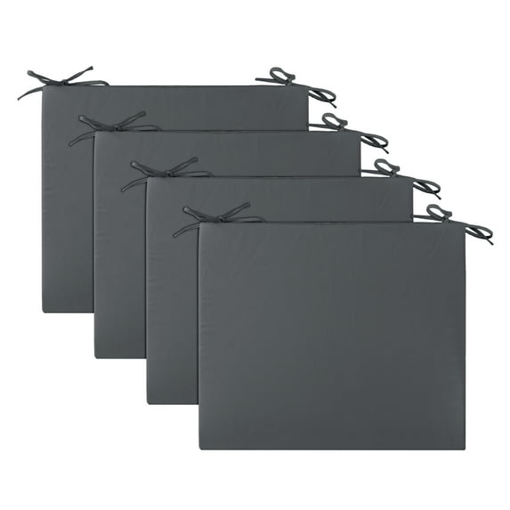 Peace Nest 17" x 16" Gray Solid Print Square Chair Outdoor Seating Cushion, Waterproof Patio Furniture Cushions, Set of 4