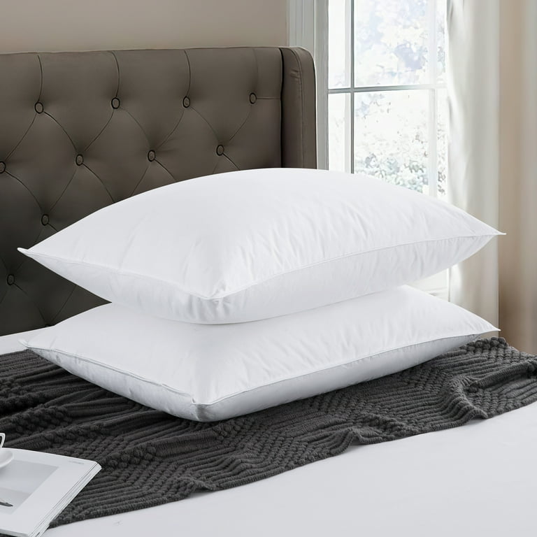 Peace Nest 2 Pack Ultra Feather Pillows with Cotton Cover King