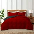 thumbnail image 1 of Peace Nest 2-Piece Lightweight Solid Reversible Quilted Down Alternative Comforter and Shams Bedding Set, Twin, 1 of 6