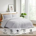thumbnail image 1 of Peace Nest 3-Piece All Season Clipped Jacquard Down Alternative Comforter Set, Purple, King, 1 of 5