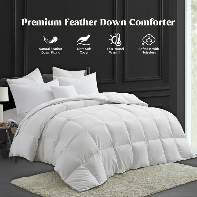 Peace Nest 360 Thread Count All Season White Goose Down Fiber and Feather Comforter Full Walmart