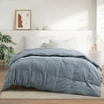 thumbnail image 1 of Peace Nest 360 Thread Count Lightweight White Goose Down Fiber and Feather Comforter, Dark Gray, Cal King, 1 of 6