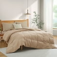 thumbnail image 1 of Peace Nest 360 Thread Count Lightweight White Goose Down Fiber and Feather Comforter, Ginger Root, Full, 1 of 7